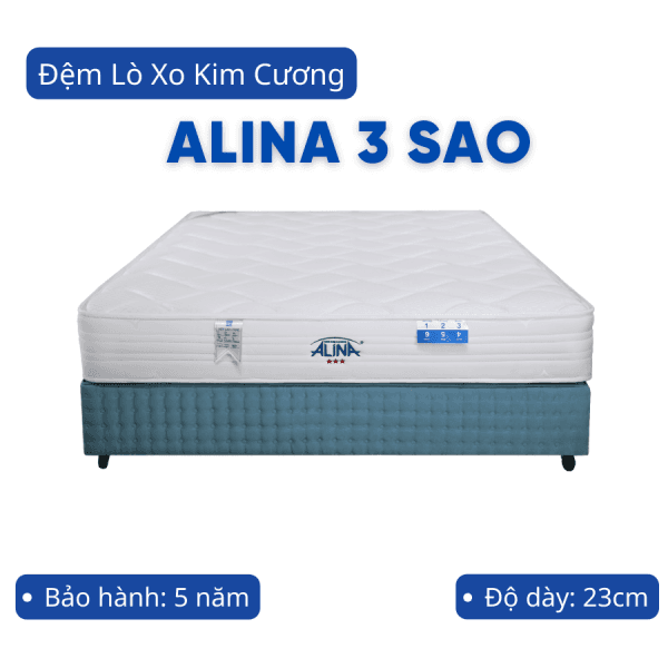 Đệm lò xo Kim Cương Alina 3 sao