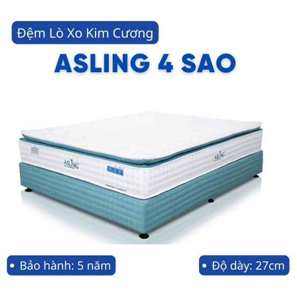 Đệm lò xo Kim Cương Asling 4 sao