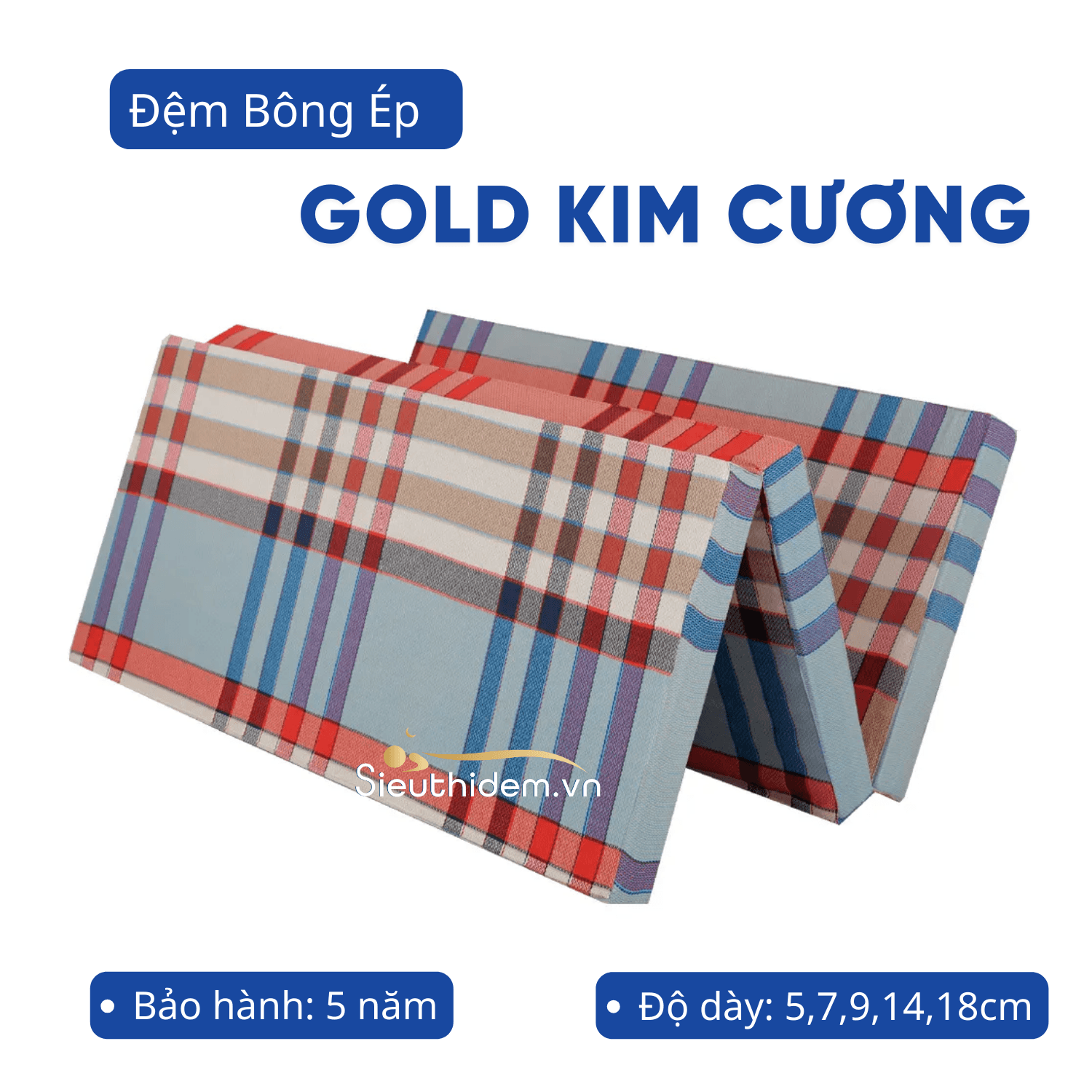 Đệm bông ép Gold Kim Cương