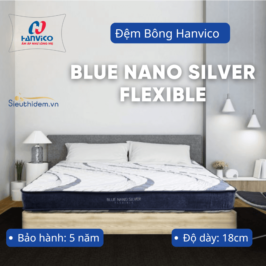 Đệm bông Blue Nano Silver flexible