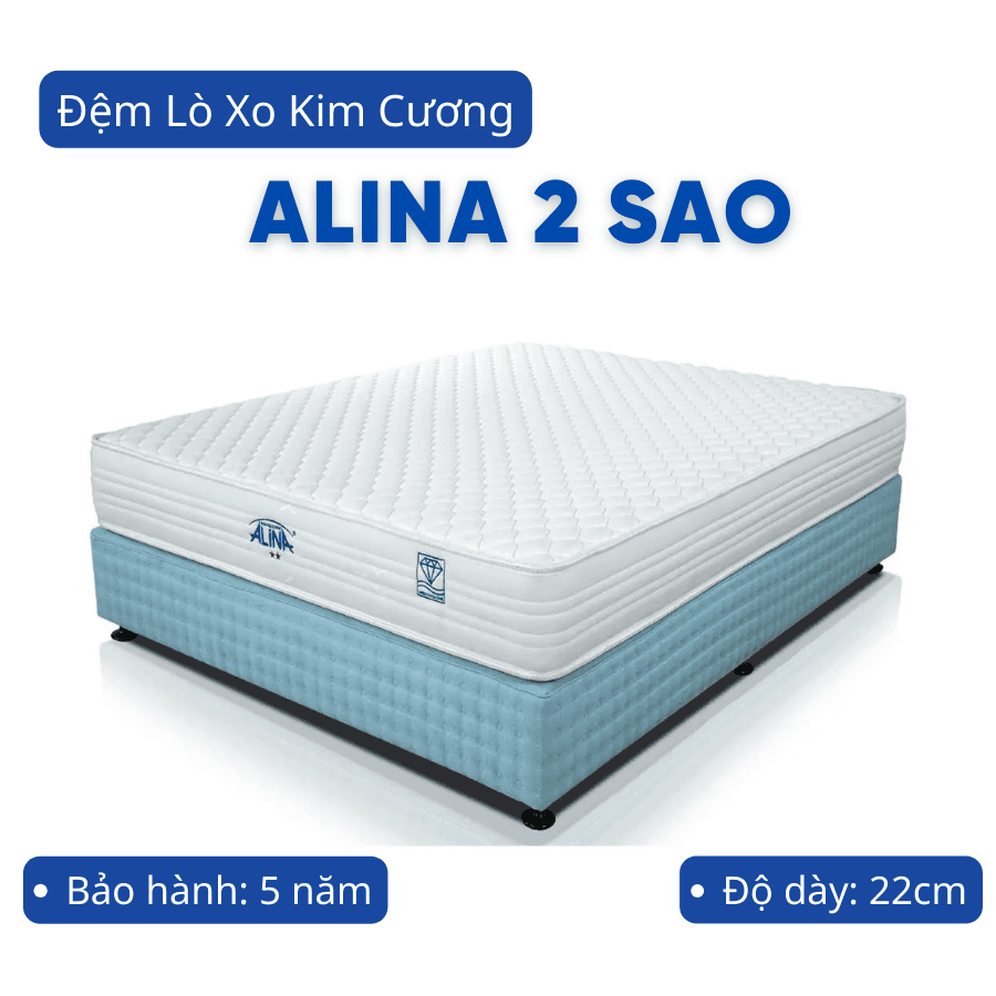 Đệm lò xo Kim Cương Alina 2 sao