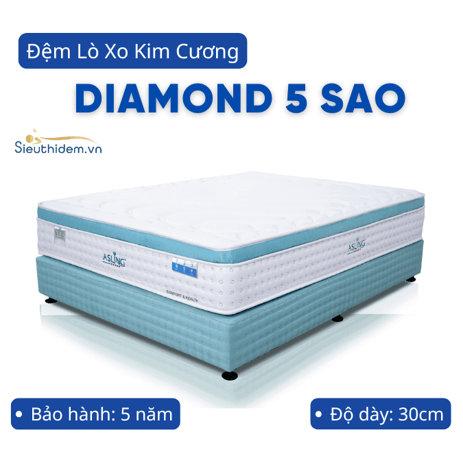 Đệm lò xo Kim Cương Diamond 5 sao