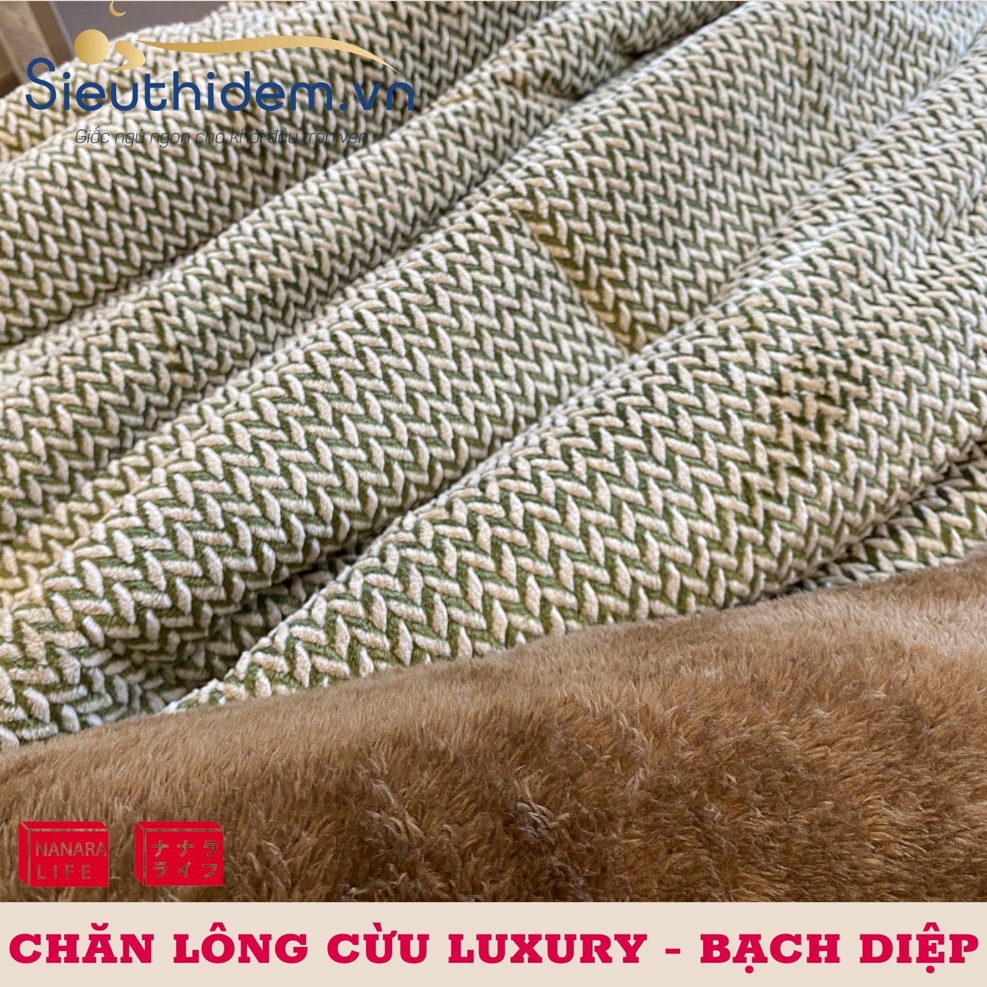 Chăn lông cừu Nanara Nhật Bản Luxury Bạch Diệp